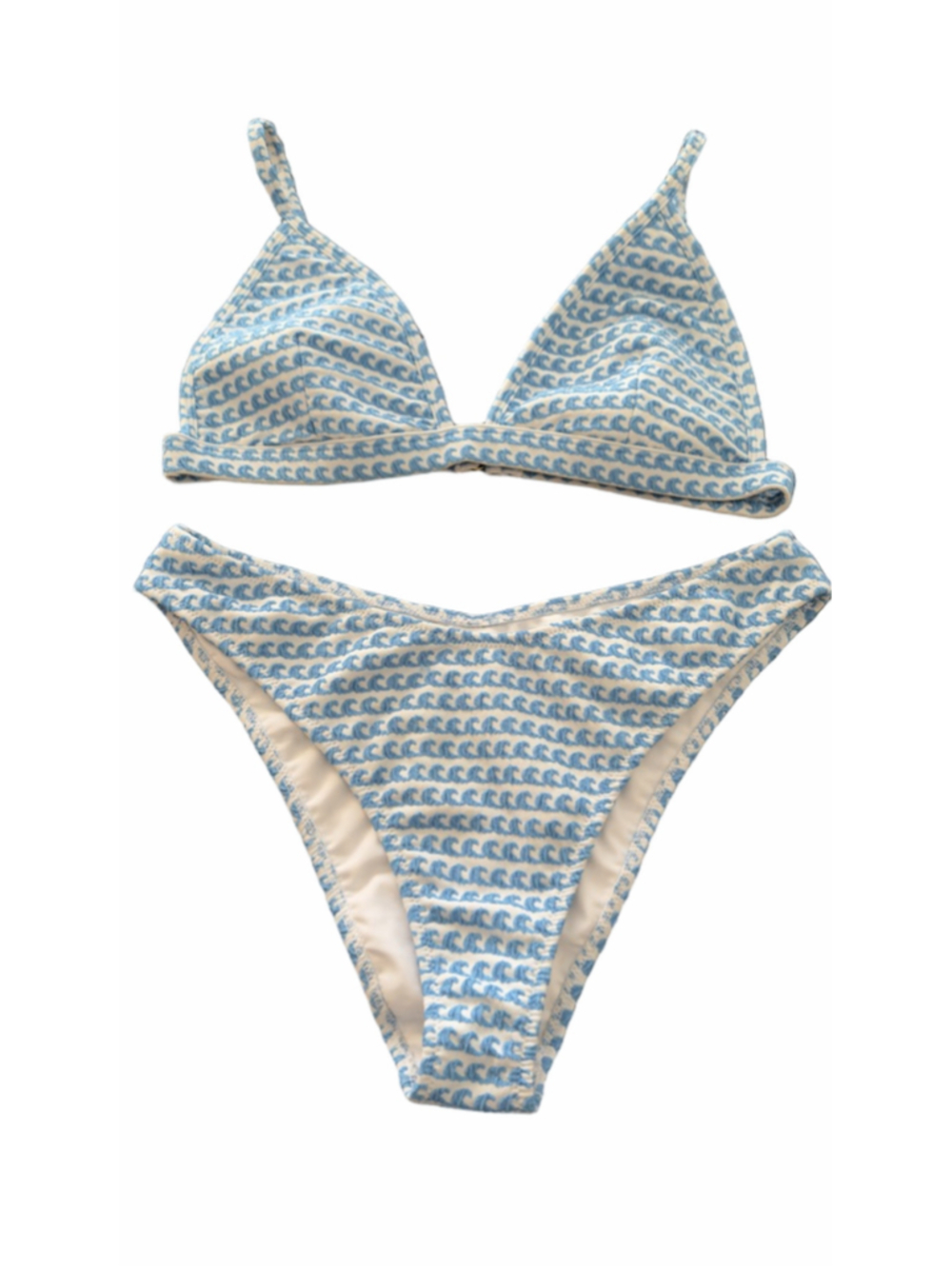 Seafolly Powder Blue & White Mesh Bikini Set size S - Picture 2 of 7